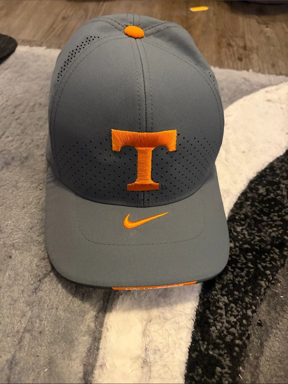 Nike Gray Cap with Orange 'T' and Swoosh